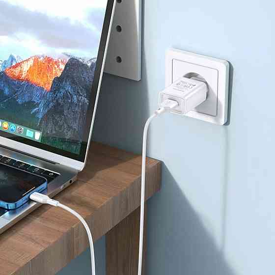 Мережевий зарядний пристрій BOROFONE BA68A Glacier single port charger set(iP) White Київ