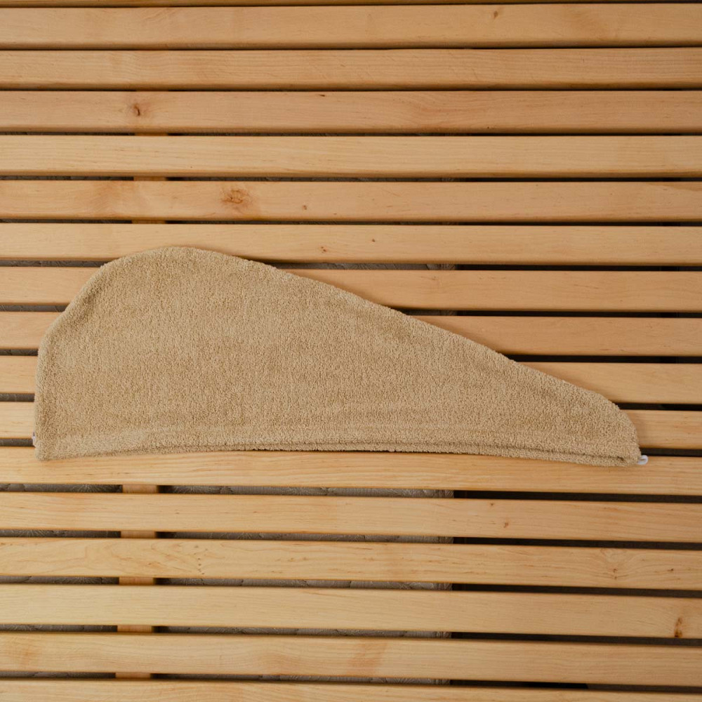 Полотенце для волос тюрбан махровый YouStar 75х26 см 100% Хлопок 400г/м2 (Бежевый) Сумы - изображение 6