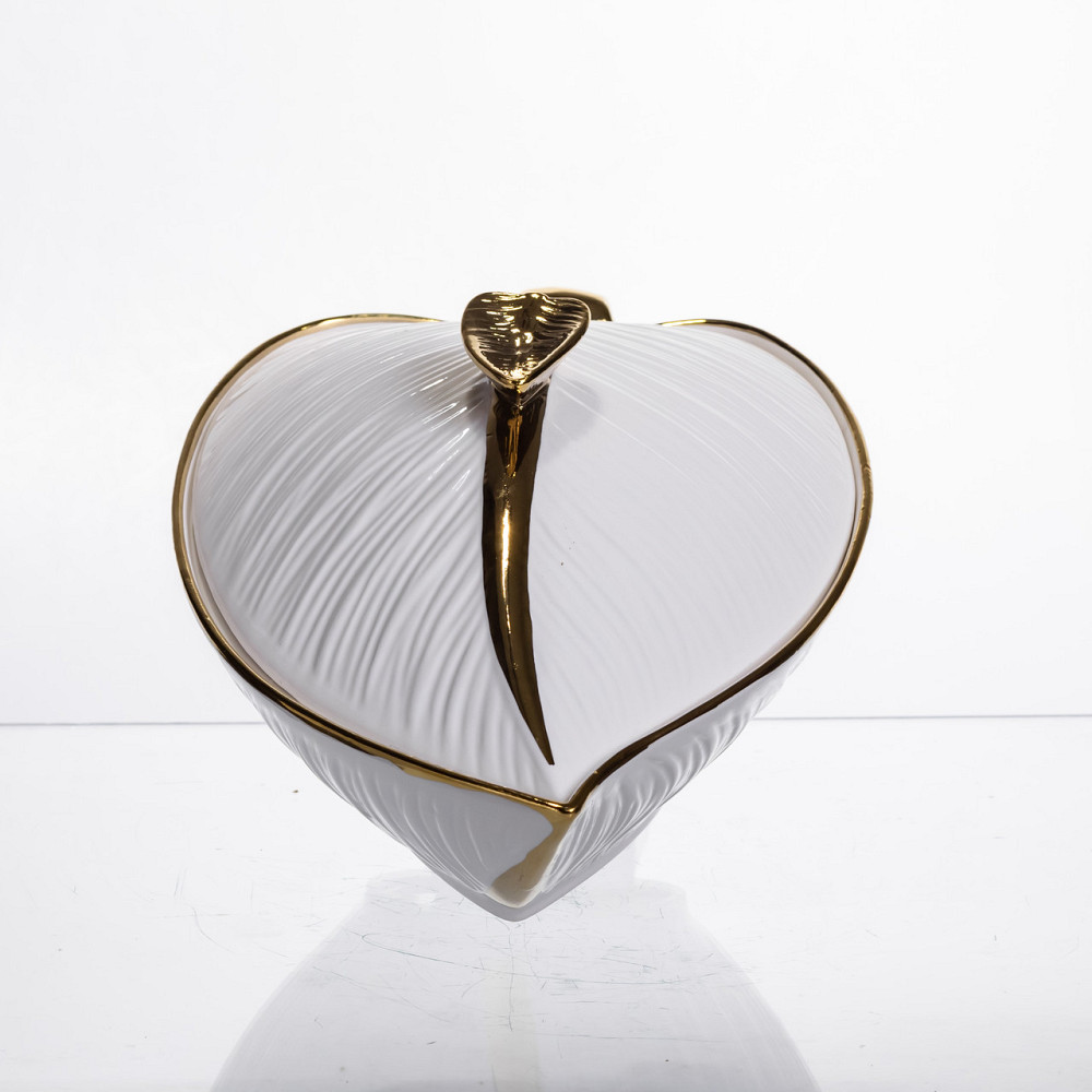 Yiwu Супниця 800 (мл) каструля 26×18×14 (см) з кришкою Білий з золотом XL-4074AG Коломия - фото 2