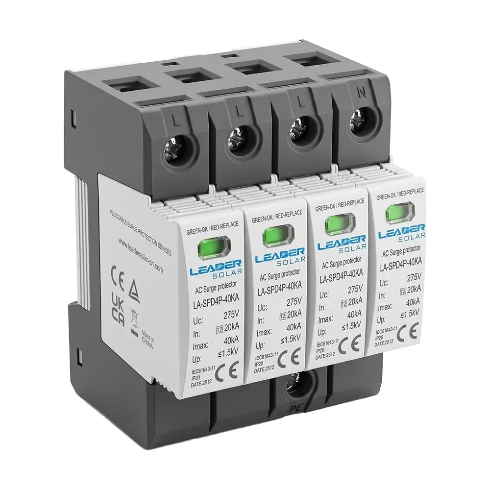 Обмежувач напруги Leader LA-SPD4P-40KA (3P+N) 275V AC під DIN-рейку (42-00271) Киев - изображение 4