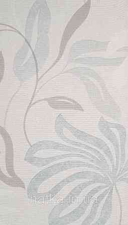 Шпалери вінілові на флізеліні Grandeco Universe метрове листя монстери блакитні коричневі сірі білі Київ