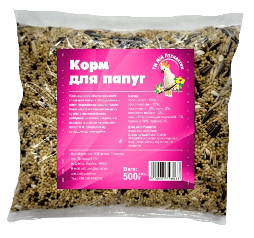 Повнораціонний корм Мій Пухнастик для папуг, 500г (98831) Київ