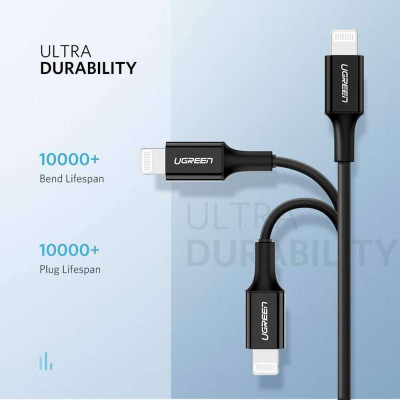 Дата кабель USB-C to Lightning 1.0m US1713A Nickel Plating ABS Shell Black Ugreen (60751) Винница - изображение 5