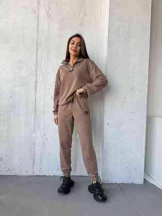 Жіночий повсякденний костюм-двійка: кофта та штани двохнитка-петля Капучино, 50/52 Одеса
