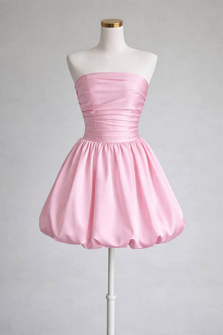 Женское коктейльное мини платье с пышной юбкой дабл сатин с подкладкой Розовый, 42/44 Одесса - изображение 5