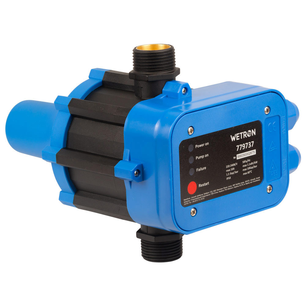 Wetron Контроллер давления электронный 1.1кВт Ø1" WETRON DSK-1.1 (779737) Київ - фото 5