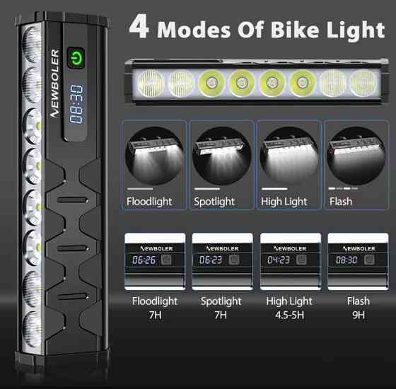 Супер Яркая велосипедная фара фара 8 LED 10000mAh Одесса