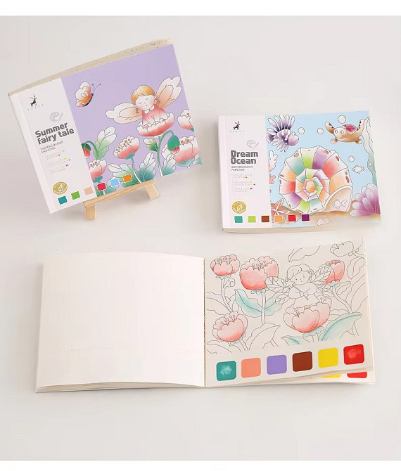 Альбом для розфарбовування з акварельними фарбами розмальовка "Summer fairy tale" для творчості та живопису Кам'янець-Подільський - фото 3