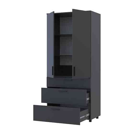 Шкаф для одежды Doros Торн Антрацит 2 ДСП/3Ш (полки) 90х51.6х200 (DRS-012072) Львов