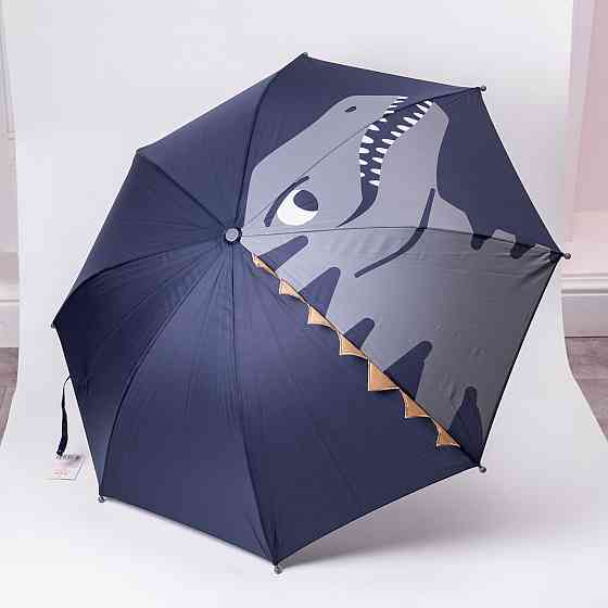 Класична дитяча парасолька-тростина механічна з поліестеру міцна надійна 8 спиць діаметр 89 см Синій HP-23-12BL Коломыя