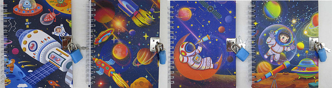 Блок.на замочке мет. 11*15см "Космос" 50л.,4в.(2*120), шт Київ - фото 1