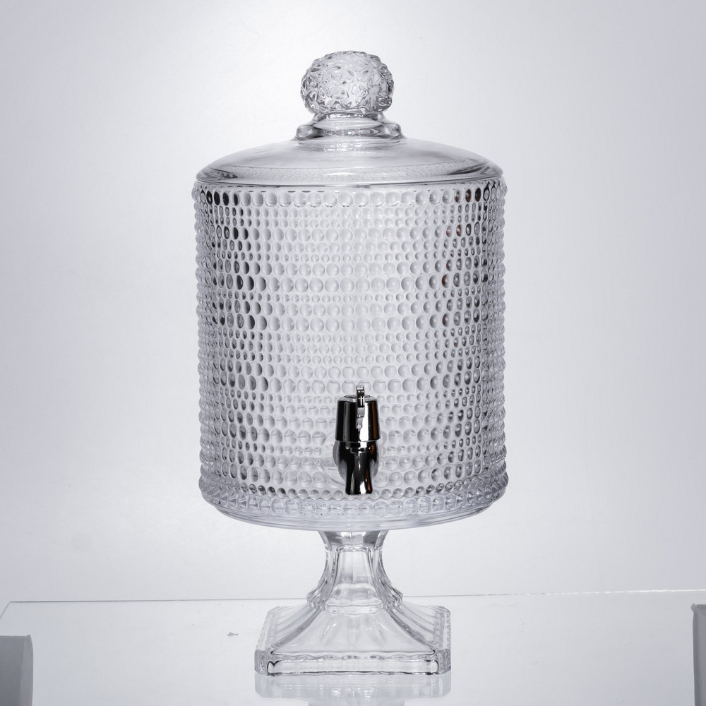 Yiwu Лимонадниця з краном на підставці скляна 4.5 л лимонадник 39 см прозорий HP-19-3045-9 Коломия - фото 3