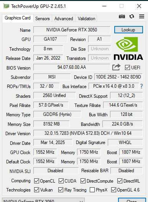 Видеокарта MSI GeForce RTX3050 8Gb VENTUS 2X XS OC Киев - изображение 2