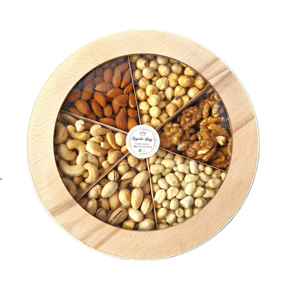 Подарунковий набір горіхів у шпоновій коробочці 700 г. Одеса - фото 2