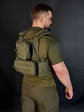 Тактична плитоноска Yakeda з 9 підсумками тактична плитоноска олива бронежилет на системмі моллі   WAR Львів