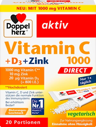 Doppelherz Vitamin C 1000mg + Zink Direct 20 St Витамин С 1000 мг + Цинк Киев
