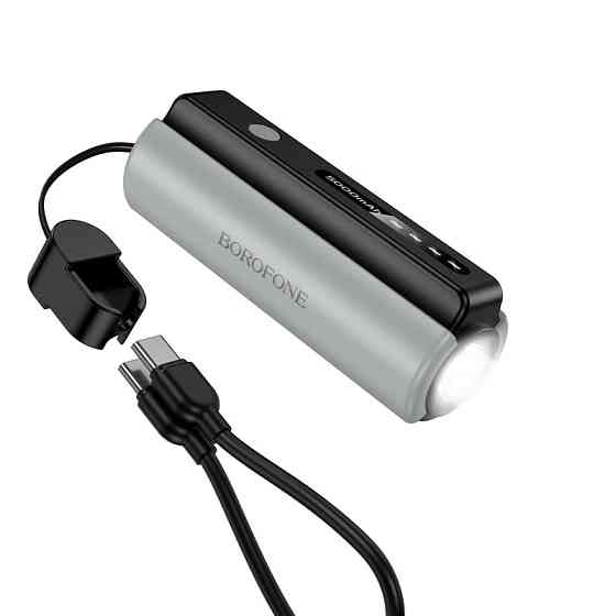 Павербанк 5000 mAh BOROFONE BJ87 кабель в комплекте фонарик черный power bank повербанк Одесса