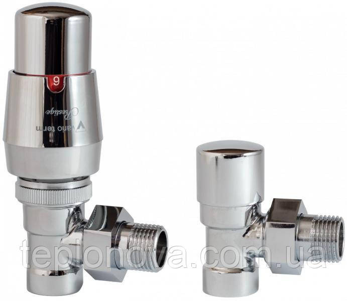 Комплект вентилів термостатичний Vario Term ROYAL, кутовий, хром. Чернівці - фото 1