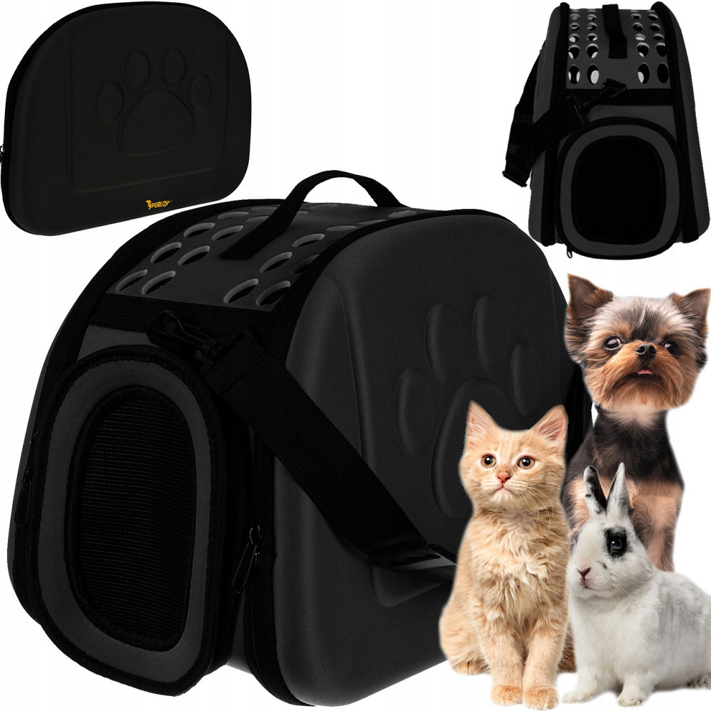 Транспортер сумка переноска с ремешком до 6 кг для собак и котов Purlov (18270) Black Нововолынск - изображение 1