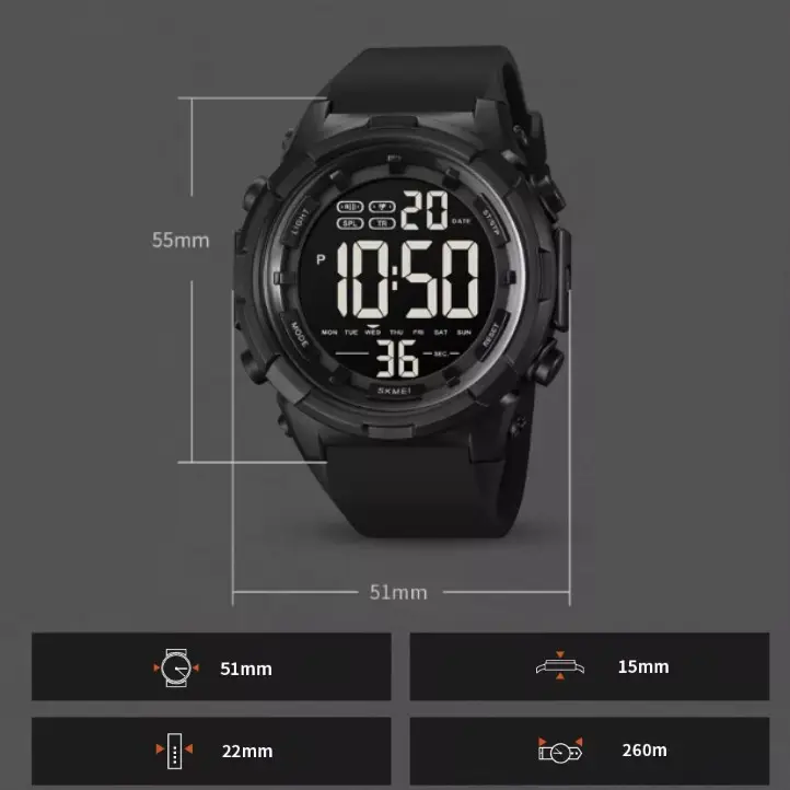 Чоловічий наручний годинник Skmei 1845 (Чорний) Вінниця - фото 8