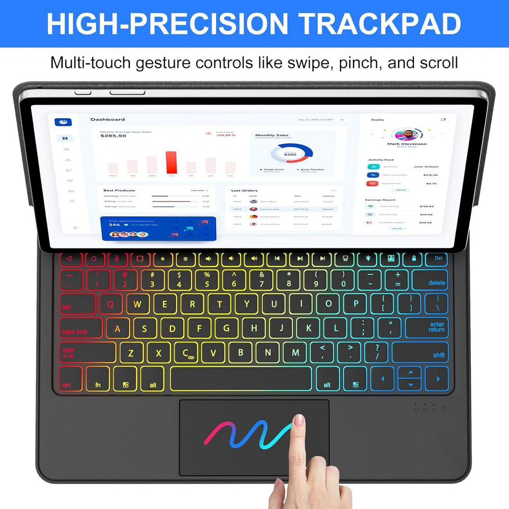 Magic Keyboard Case для Samsung Galaxy Tab S9 FE S9+ S8+ S7 FE S7+ 12.4