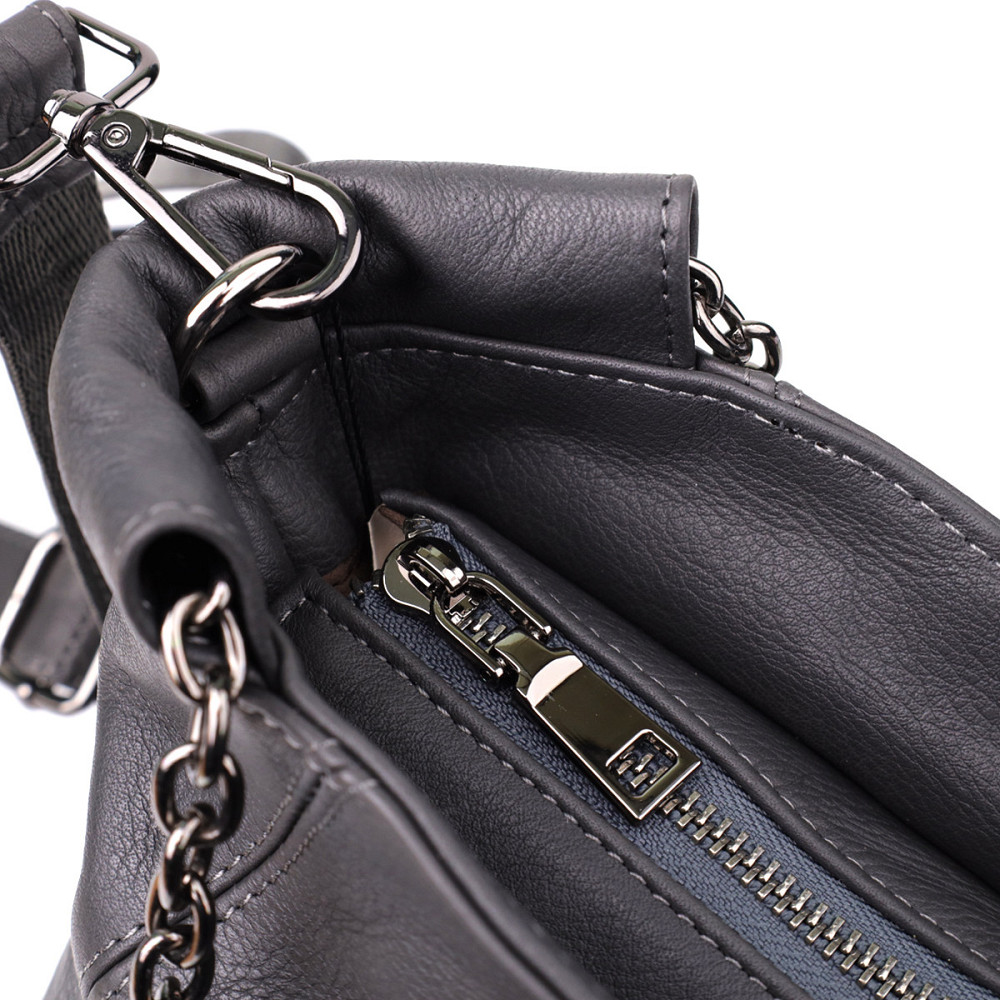 Повседневная сумка для женщин из натуральной кожи Vintage 22989 Серый Киев - изображение 7