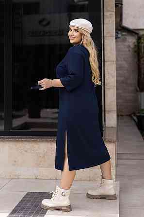 Трикотажна сукня вільного крою "Berry" | Батал Темно-синій, 54-56 Київ