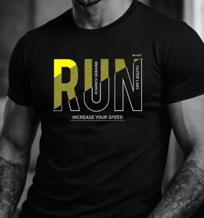 Чоловіча футболка чорна "Run" Lans 12/056 Київ