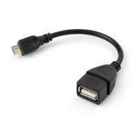Перехідник OTG USB 2.0 AF to Micro 5P 0.15m Vinga (VCPDCOTGMBK) Київ - фото 1