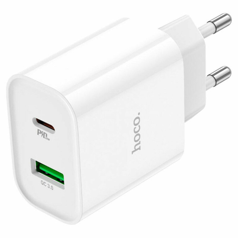 Мережевий зарядний пристрій HOCO C80A Plus Rapido PD20W+QC3.0 charger White Киев - изображение 2
