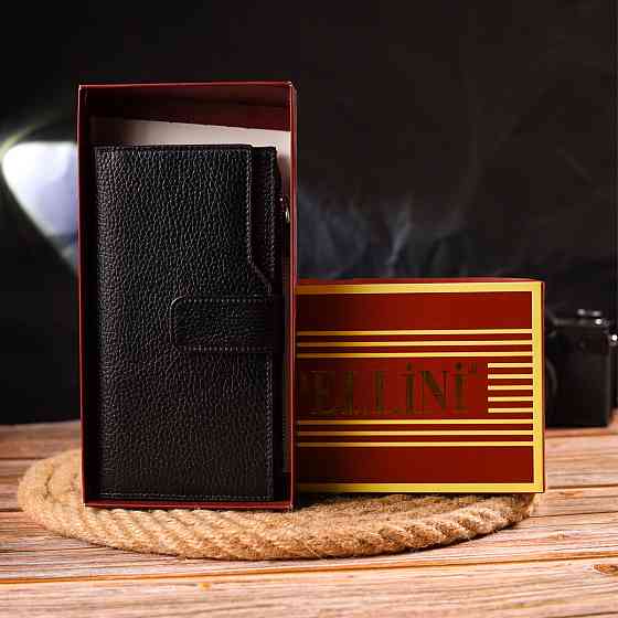 Женский вертикальный кошелек из натуральной кожи CANPELLINI 21641 Черный Киев