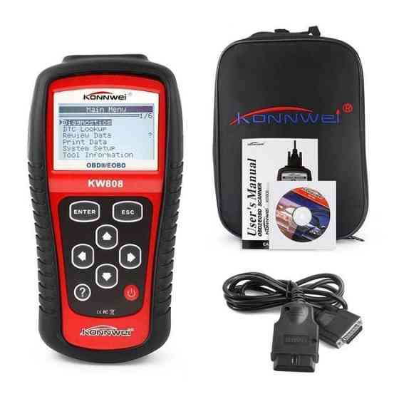 Тестер для діагностики автомобілів Konnwei KW808 OBD II/EOBD, Діагностичний адаптер FK-528 для автомобіля Київ