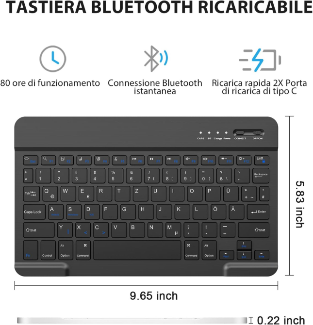 Чехол-клавиатура для iPad 10-го поколения 10.9 дюймов 2022 года, с Bluetooth клавиатурой, с держателем для стилус для iPad 10-го Киев - изображение 7