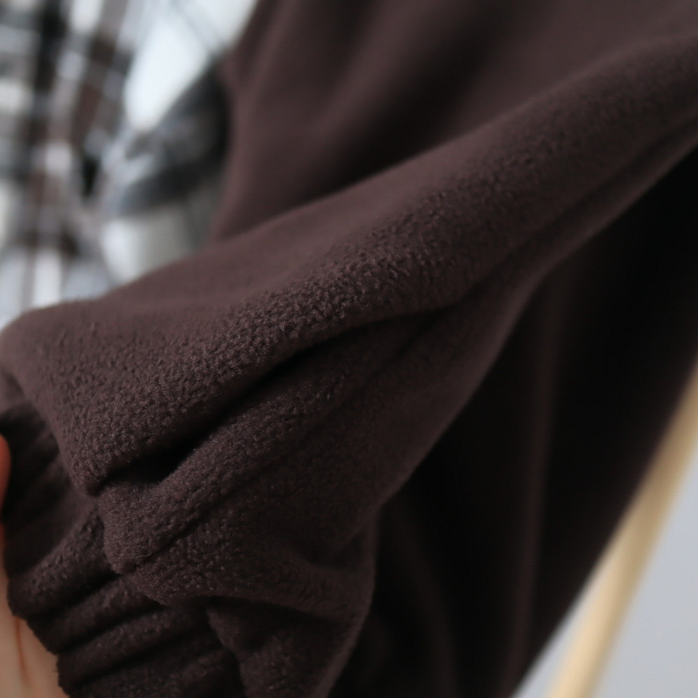 Флісовий жіночий коричневий костюм-трійка (худі+джогери+сорочка картата) 50/52 Кам'янець-Подільський - фото 4