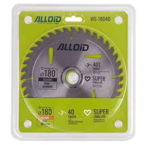 Диск пиляльний по дереву з твердосплавними напайками 180х25,4/22,2мм, 40 зубів Alloid Одеса