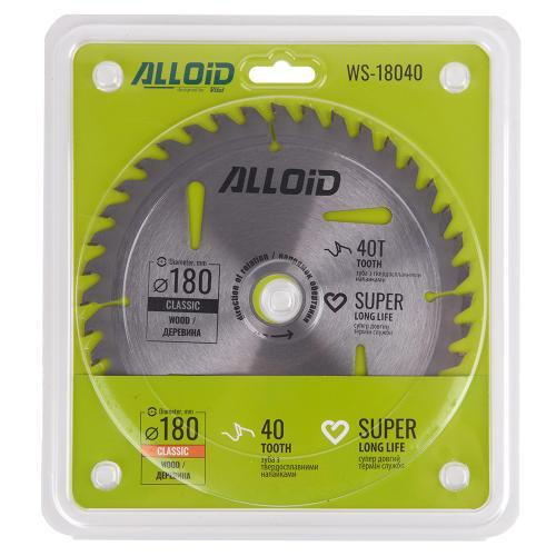Диск пиляльний по дереву з твердосплавними напайками 180х25,4/22,2мм, 40 зубів Alloid Одеса - фото 3