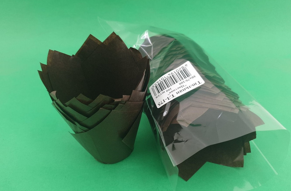 Тарталетки паперові для кексів ТЛ-175Тюльпан Коричневий" (50*75/100) (100 шт.) (1 уп.) Харків - фото 3