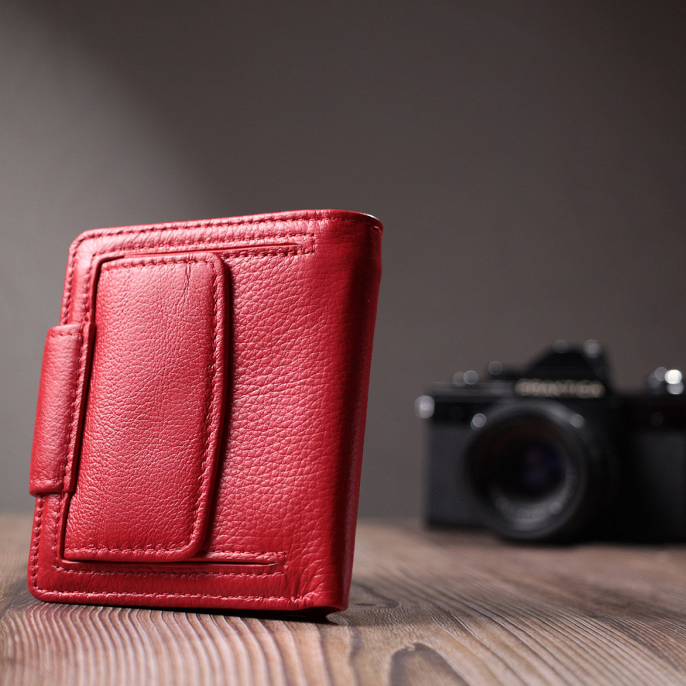 Вертикальный кошелек для ярких женщин из натуральной кожи ST Leather 22702 Красный Киев - изображение 10