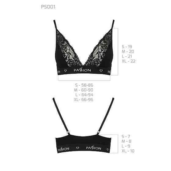 Еластичний топ з мереживом Passion PS001 TOP L, black Sex Aura Київ