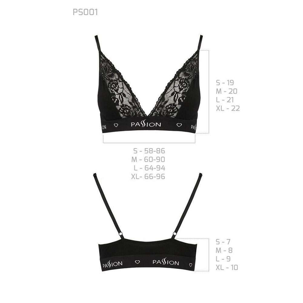 Еластичний топ з мереживом Passion PS001 TOP L, black Sex Aura Київ - фото 6