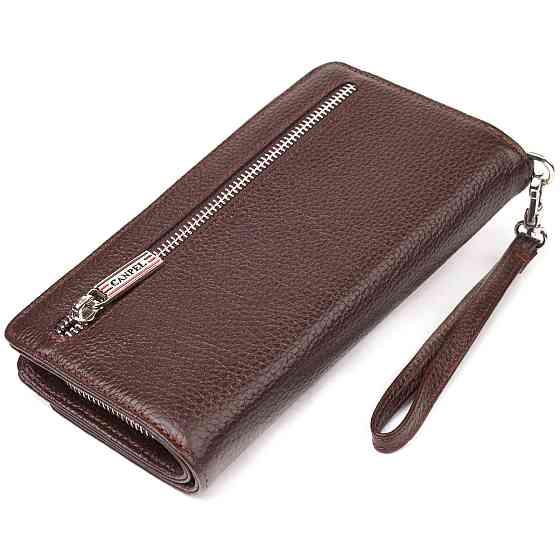 Оригінальне портмоне клатч із натуральної шкіри CANPELLINI 21537 Коричневе Київ