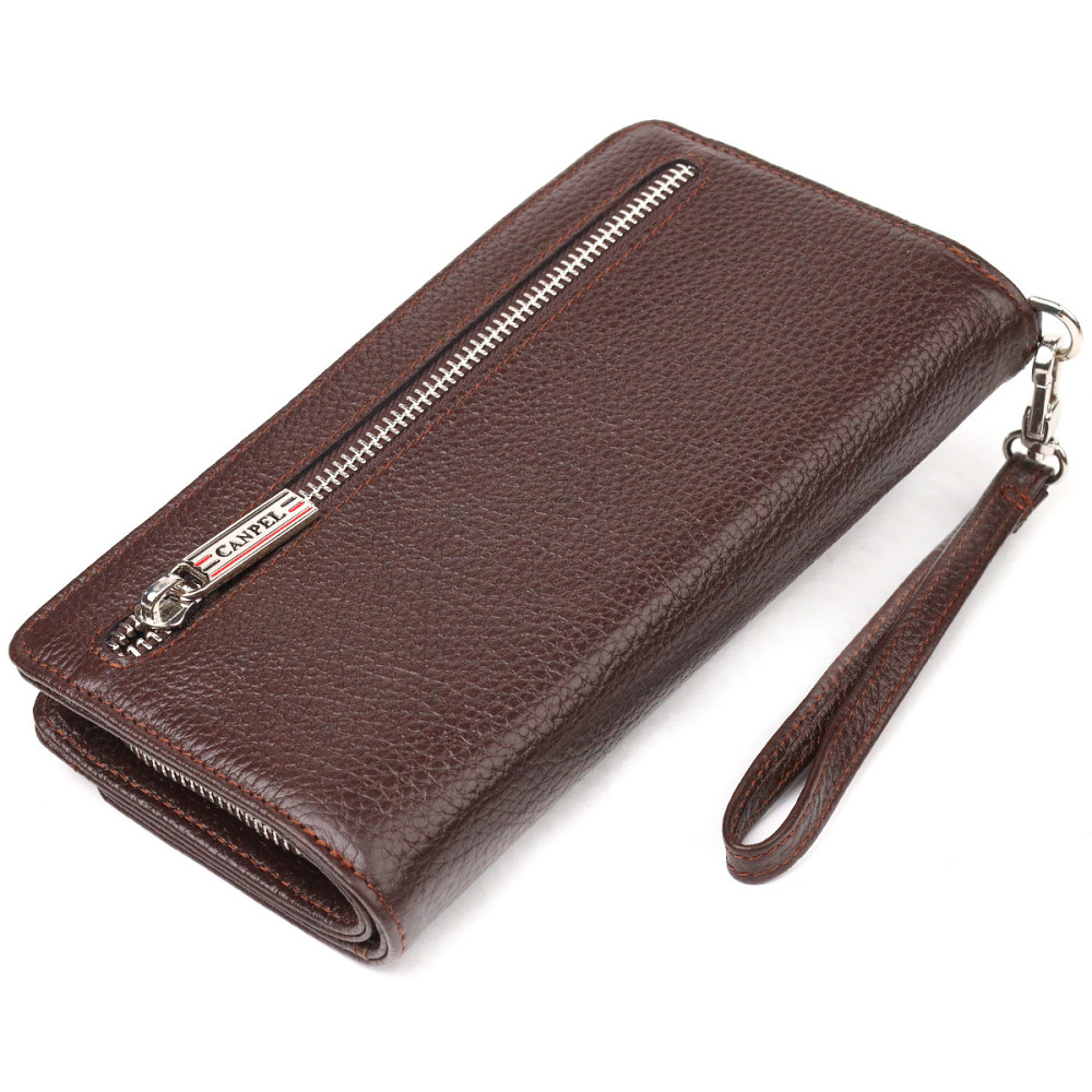 Оригінальне портмоне клатч із натуральної шкіри CANPELLINI 21537 Коричневе Київ - фото 2