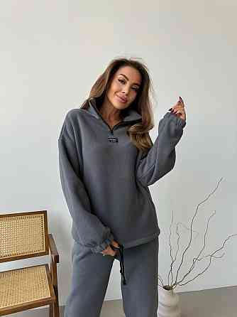 Женский повседневный костюм из плотного флиса полар. Графит, 42/44 Одесса