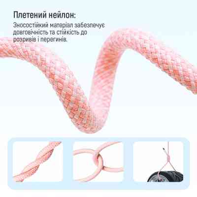 Дата кабель USB-C to Lightning 1.0m 27W pink ColorWay (CW-CBPDCL061-P) Винница