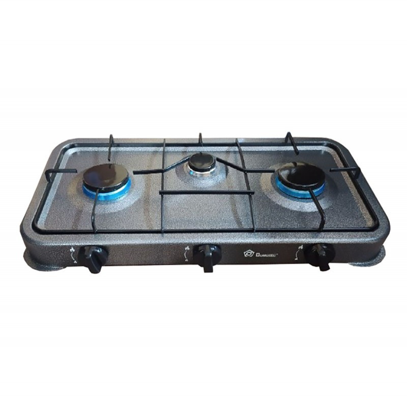 Настольная газовая плита Domotec MS-6603 с 3 конфорками, серый корпус, удобная модель для кухни и дачи Одесса - изображение 4
