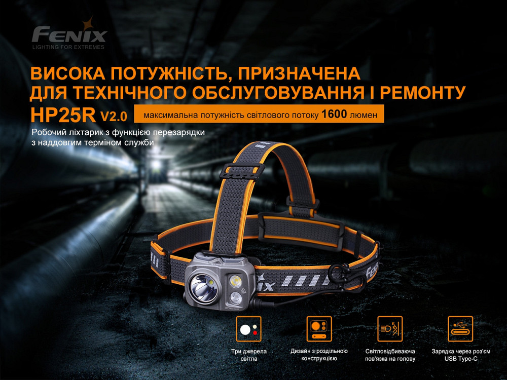 Фонарь налобный Fenix ​​HP25R V2.0 Ровно - изображение 5