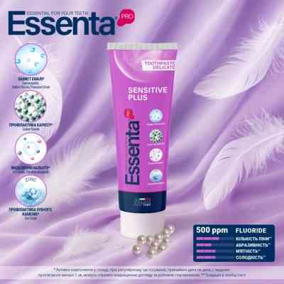 Зубная паста Essenta Pro Sensitive Plus 75 мл (8031447500084) Винница