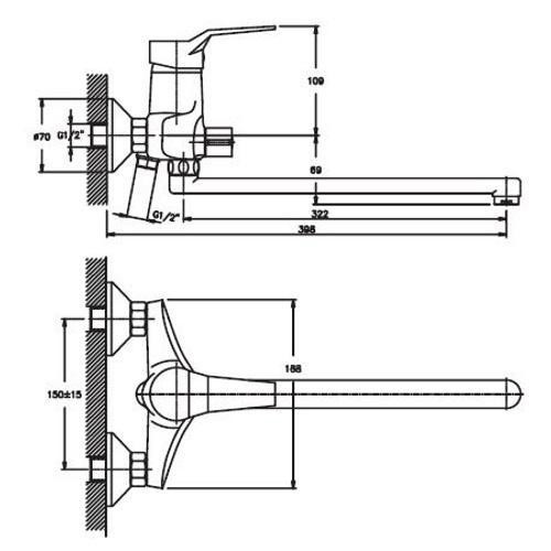 Змішувач для ванни HAIBA ZEON 006 EURO Харків - фото 4