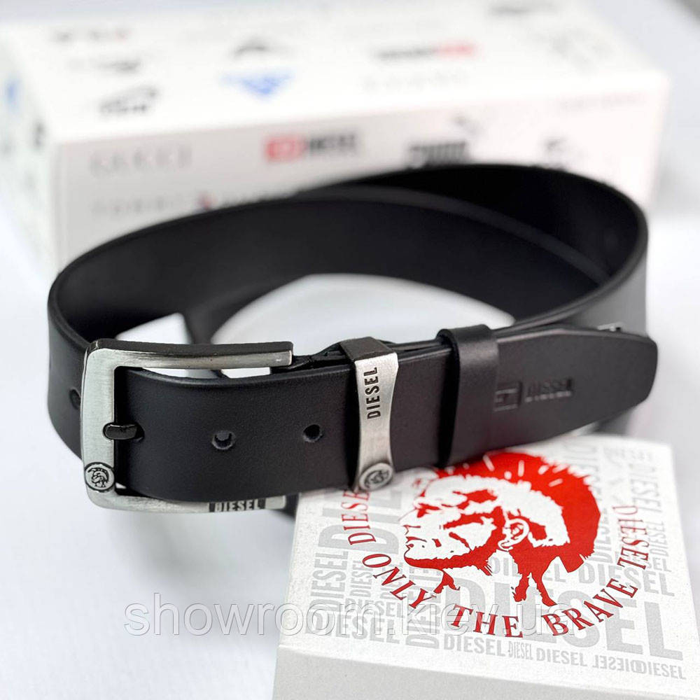 Мужской кожаный брендовый ремень Diesel (3840) Киев - изображение 1