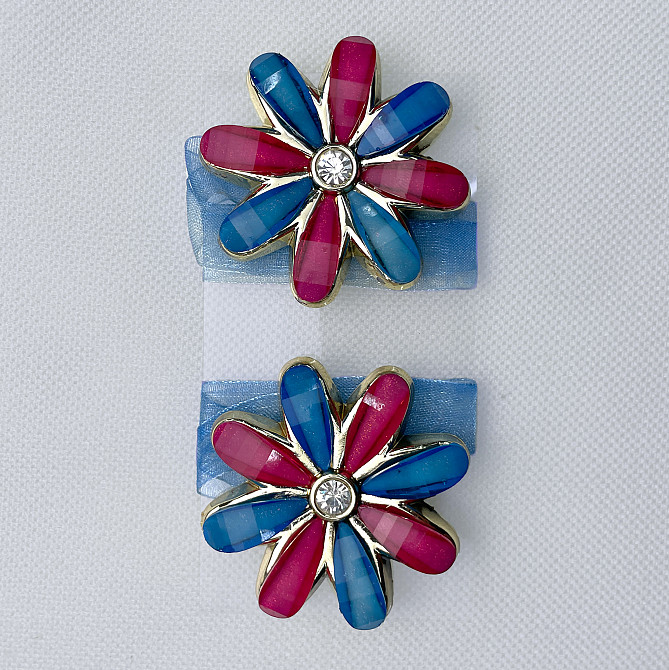 Магніти для штор та гардин "Квітка" набір 2 шт Блакитний з малиновим (81-256) Київ - фото 6
